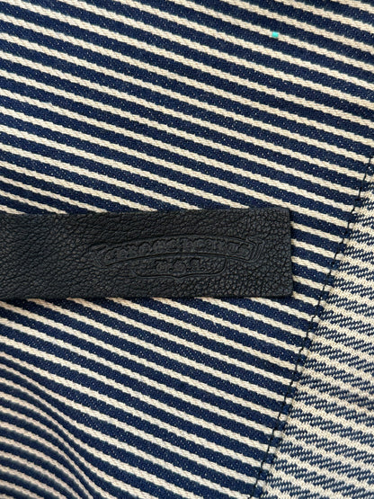 Chrome Hearts Blue & White Pinstripe Chore Button Up Shirt