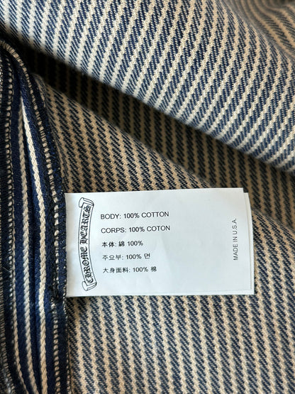 Chrome Hearts Blue & White Pinstripe Chore Button Up Shirt