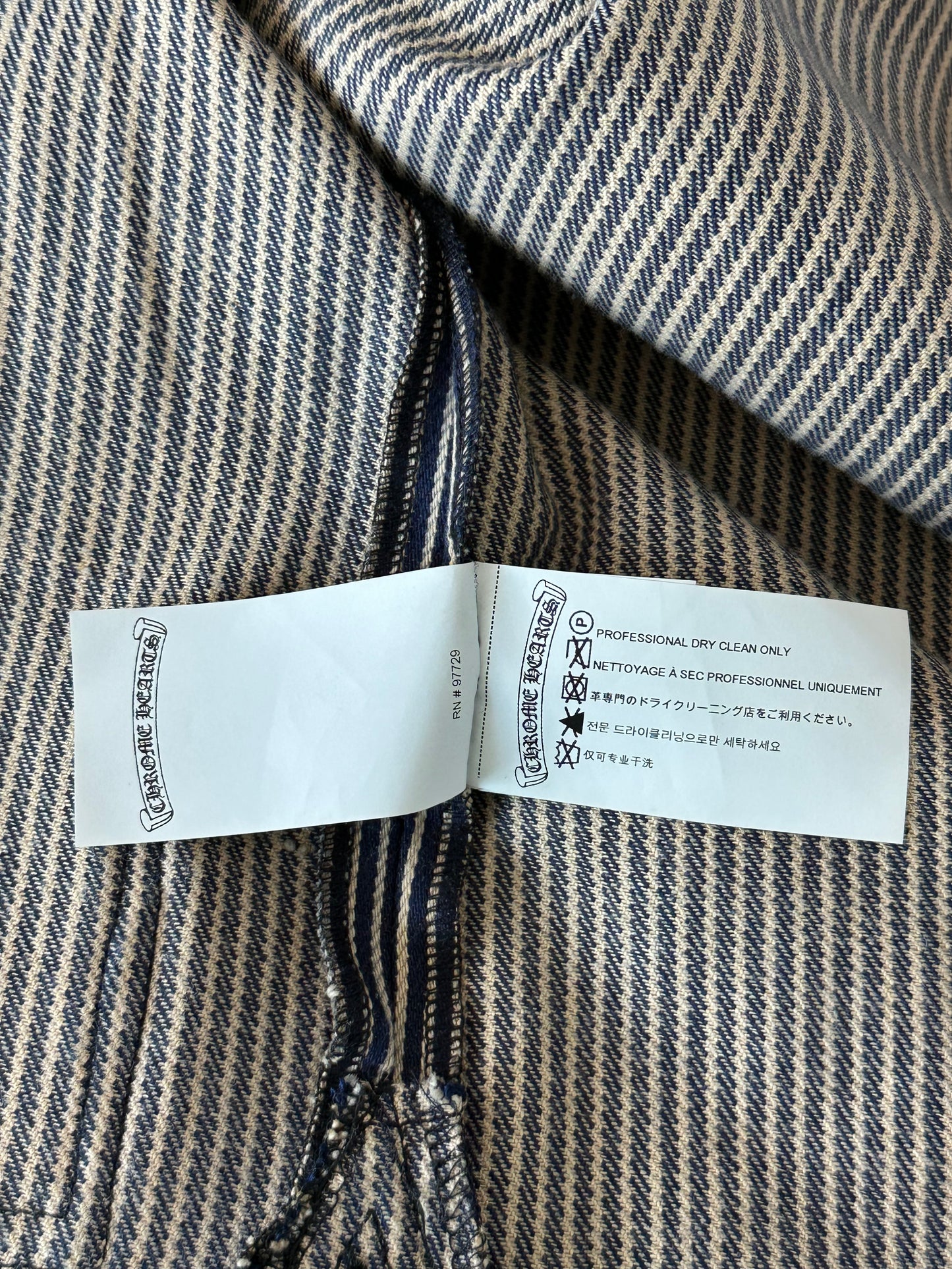 Chrome Hearts Blue & White Pinstripe Chore Button Up Shirt