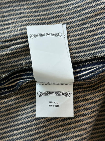 Chrome Hearts Blue & White Pinstripe Chore Button Up Shirt