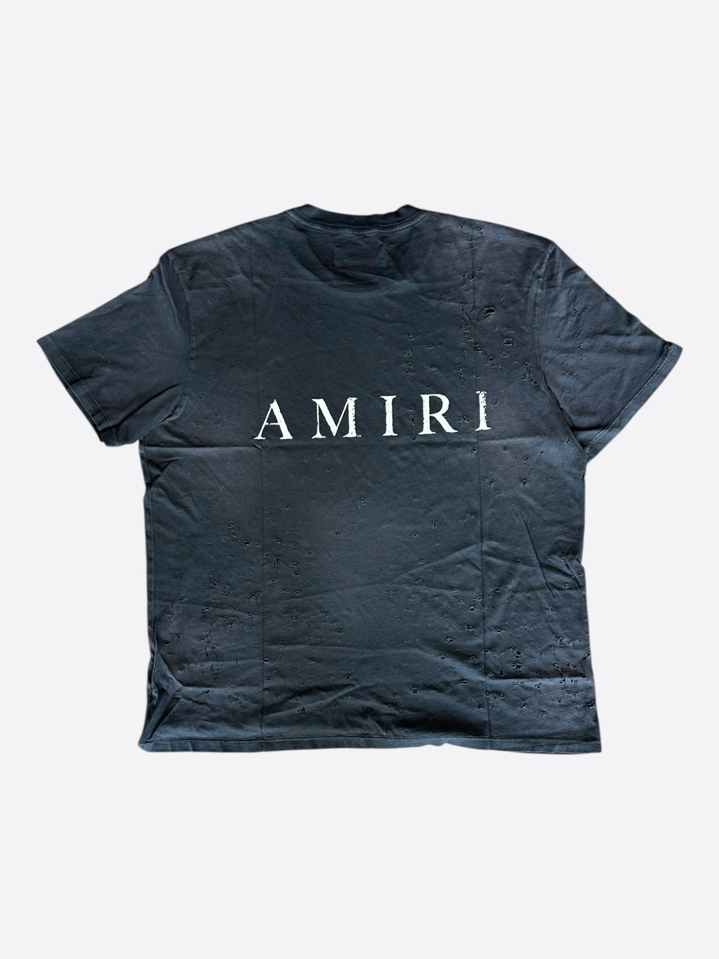 Amiri Black & White MA Logo Shotgun T-Shirt