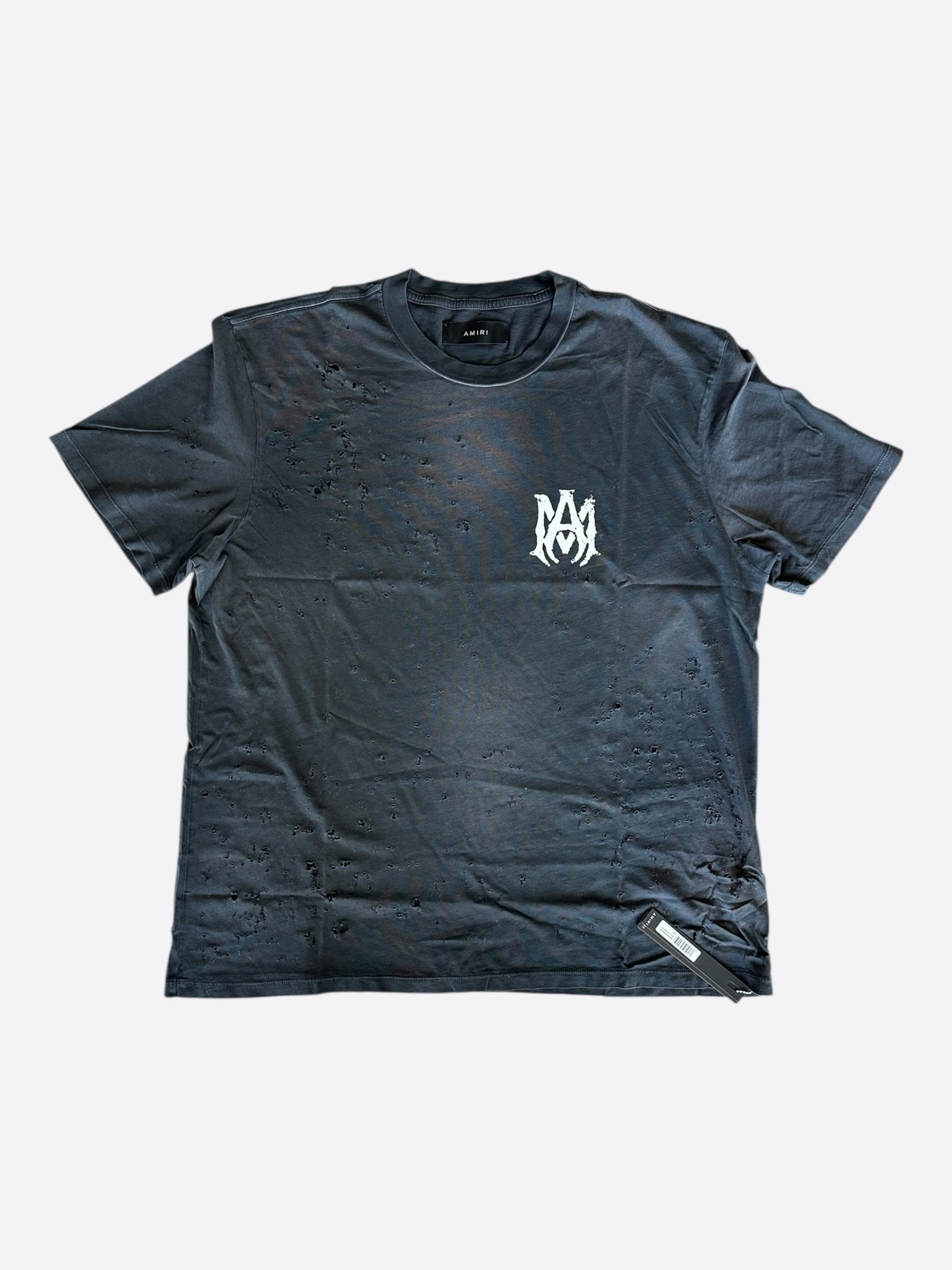 Amiri Black & White MA Logo Shotgun T-Shirt
