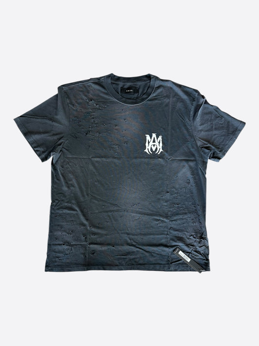 Amiri Black & White MA Logo Shotgun T-Shirt