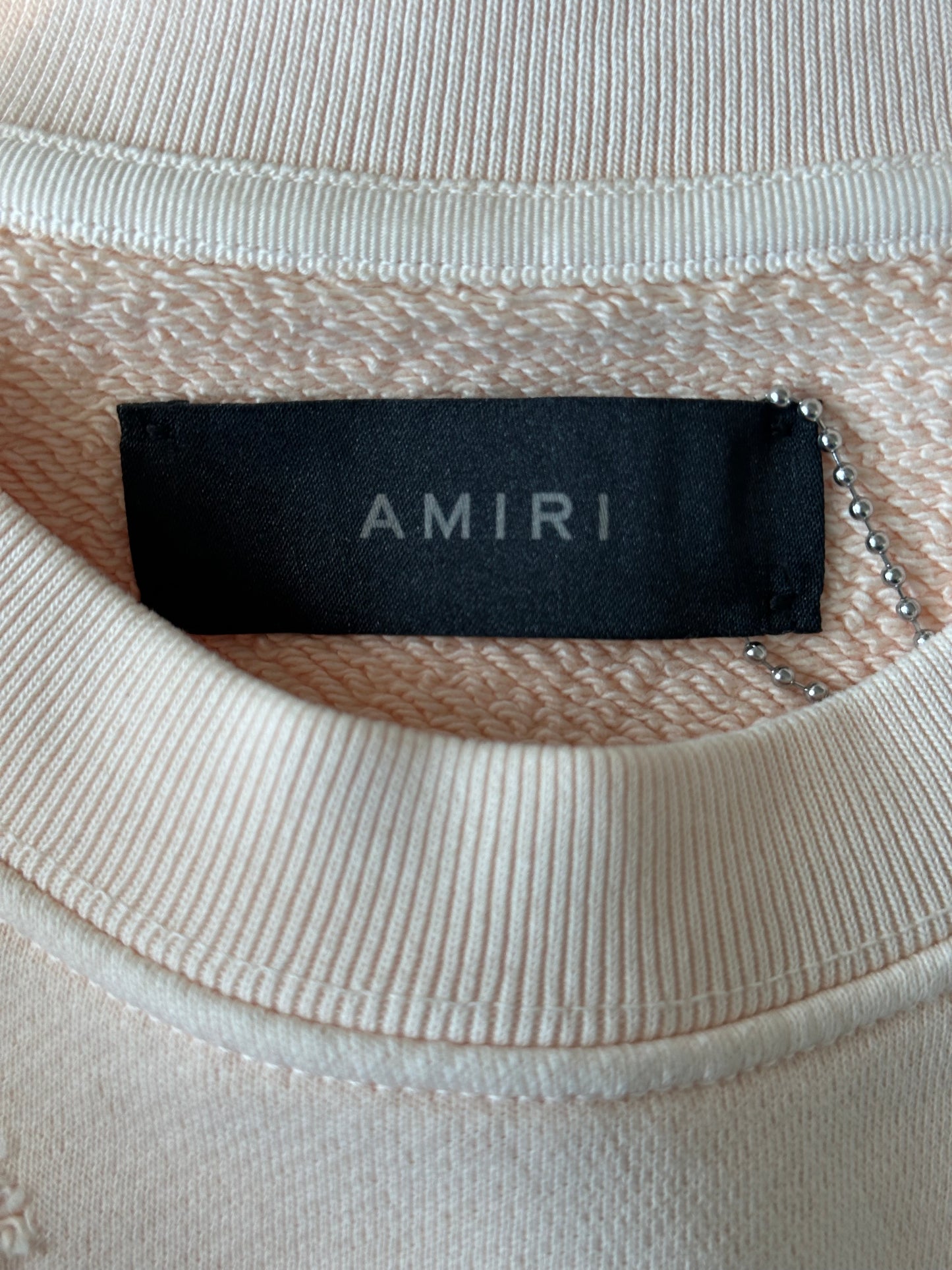 Amiri Cream MA Logo Shotgun Sweater