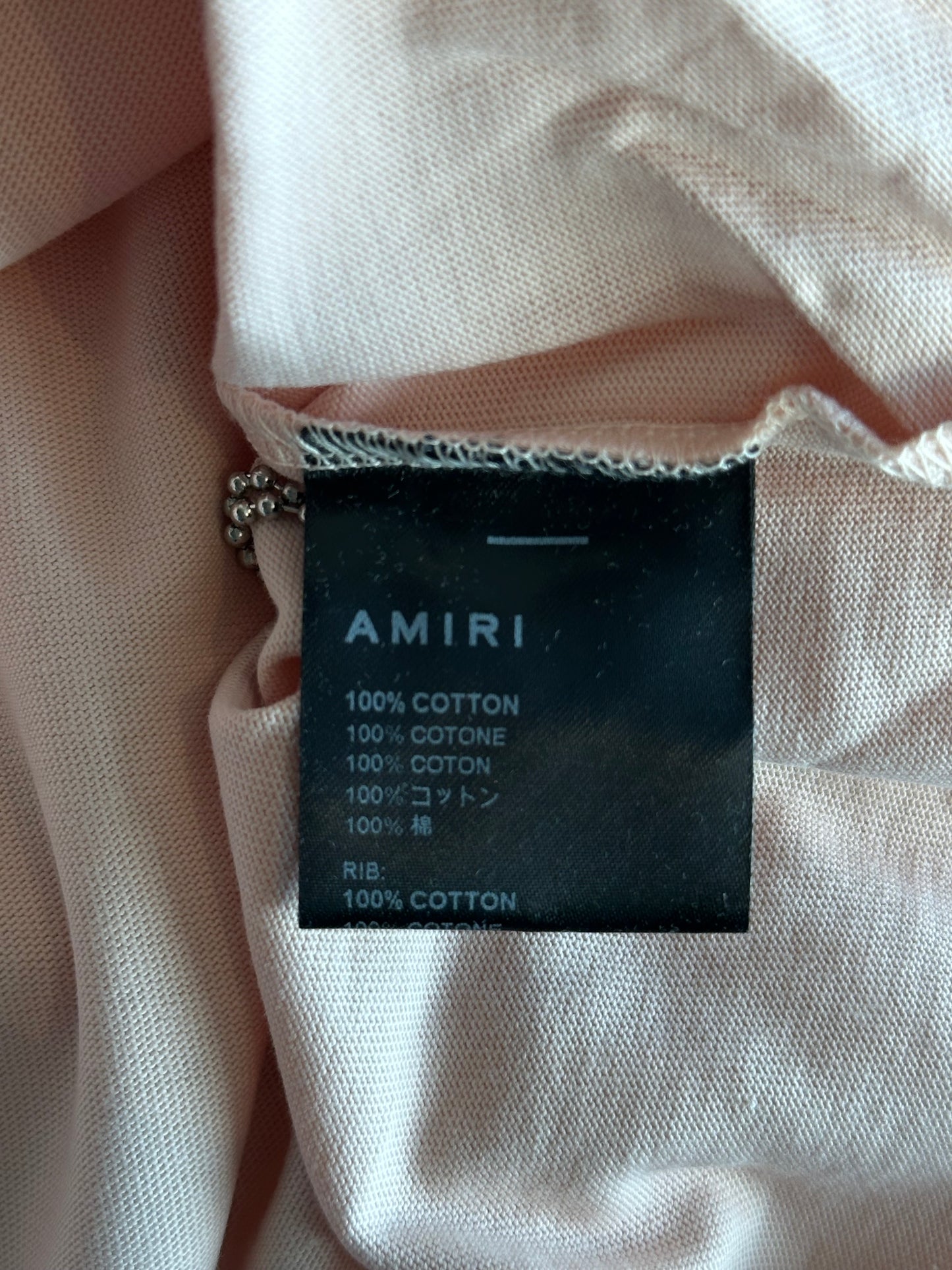 Amiri Cream & Black Core Logo T-Shirt