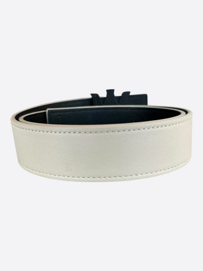 Amiri White & Black MA Logo Reversible Leather Belt