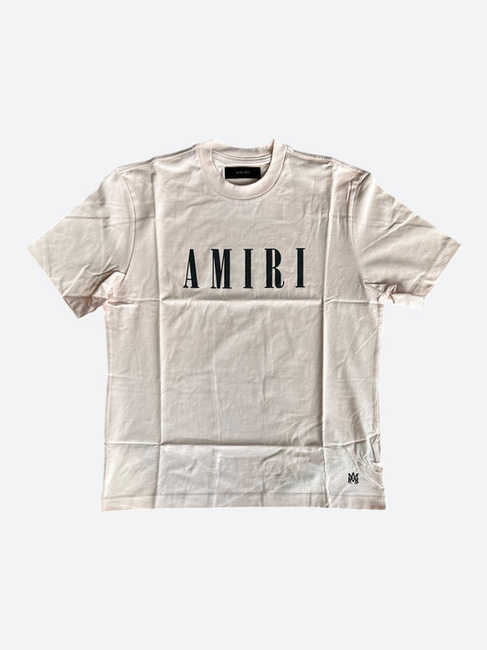 Amiri Cream & Black Core Logo T-Shirt