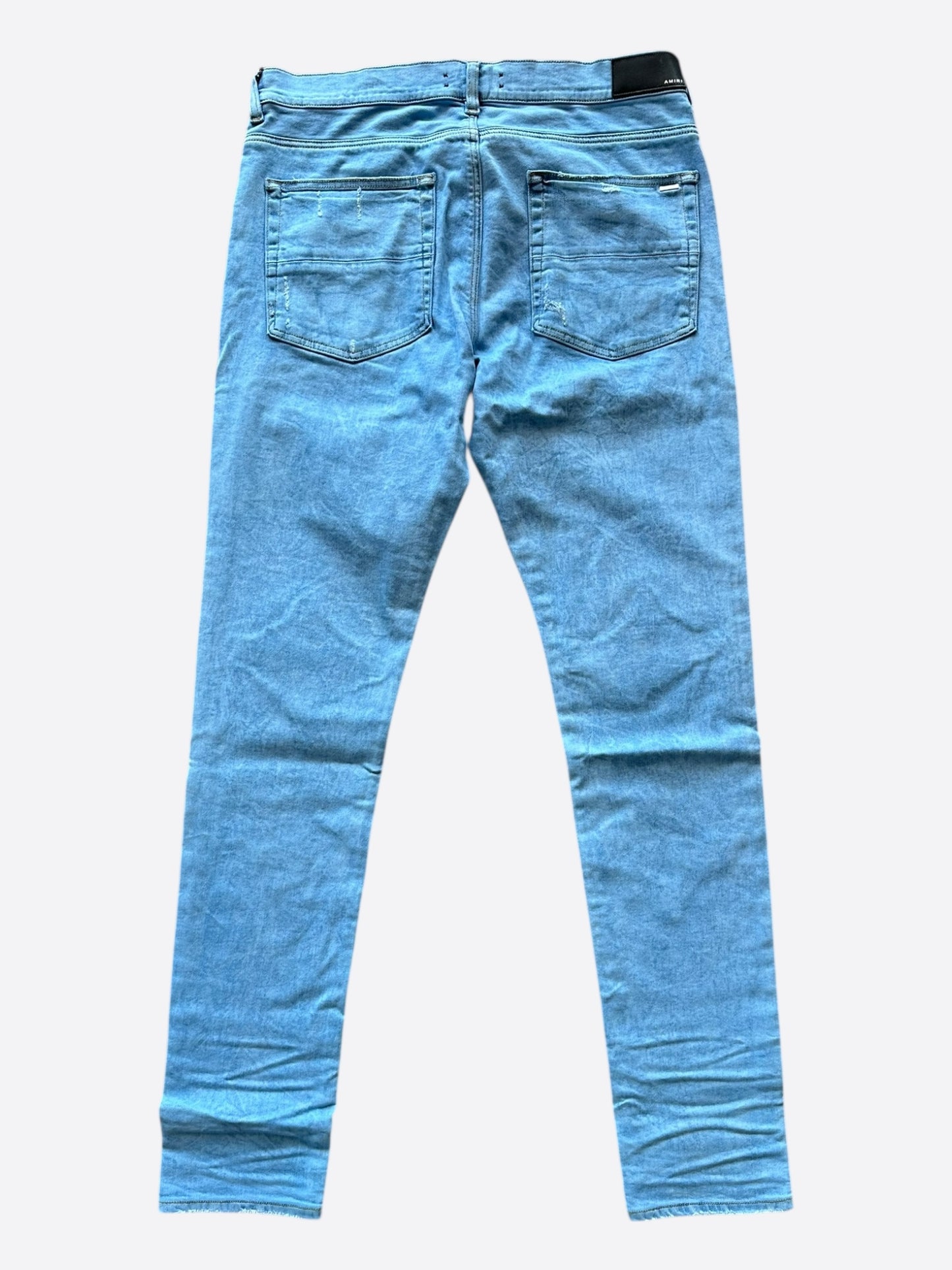 Amiri Overdyed Blue Mesh Patch MX1 Jeans