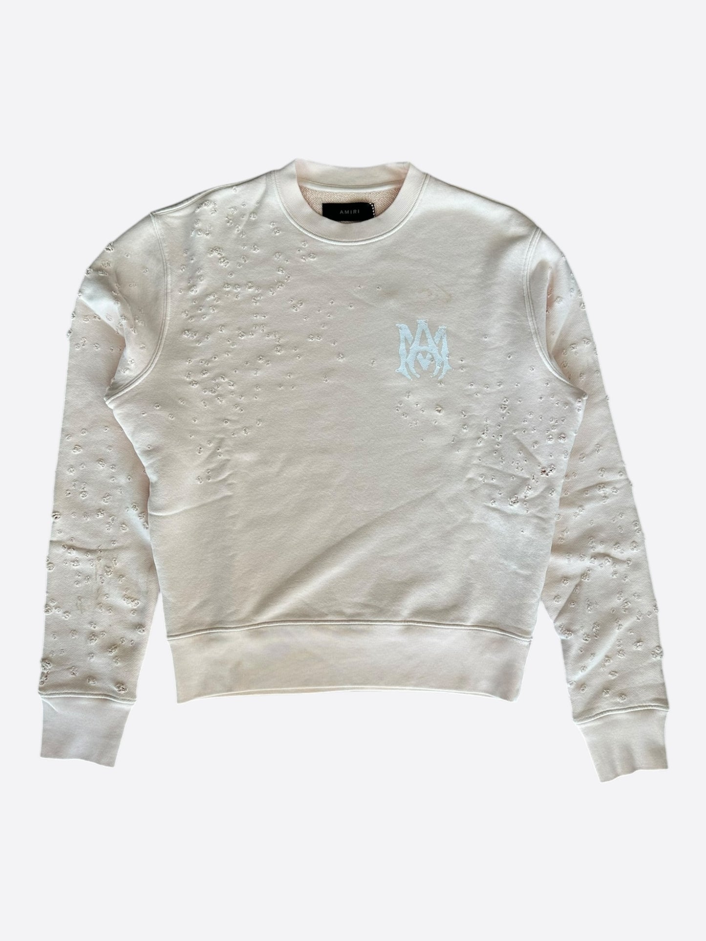 Amiri Cream MA Logo Shotgun Sweater