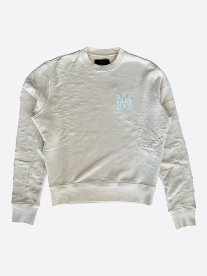 Amiri Cream MA Logo Shotgun Sweater
