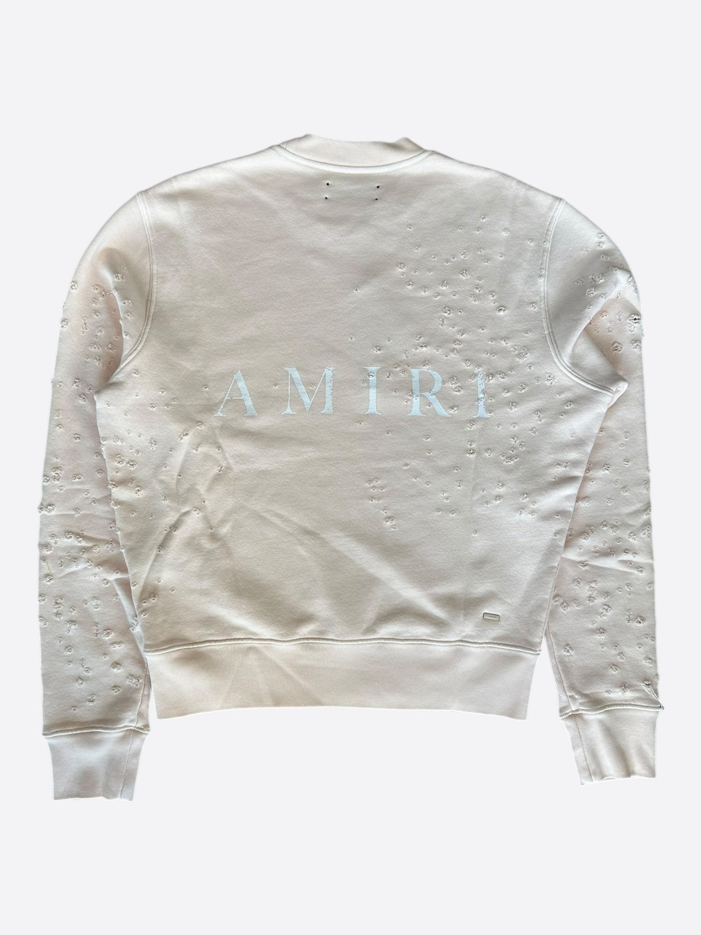 Amiri Cream MA Logo Shotgun Sweater