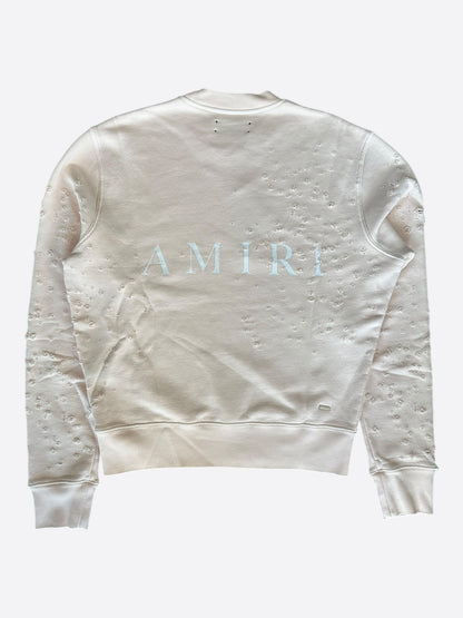 Amiri Cream MA Logo Shotgun Sweater