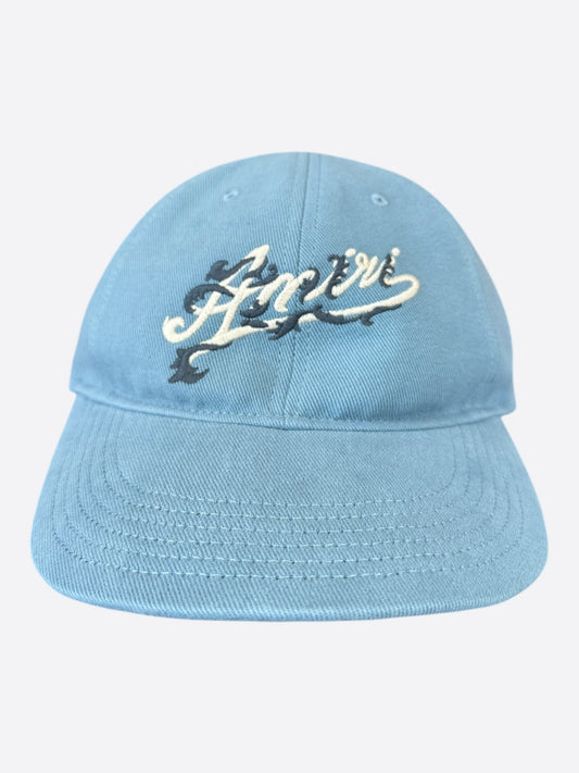 Amiri Blue & White Baroque Logo Hat