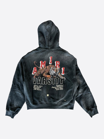 Amiri Black & White Tiger Varsity Logo Hoodie