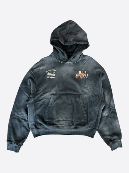 Amiri Black & White Tiger Varsity Logo Hoodie
