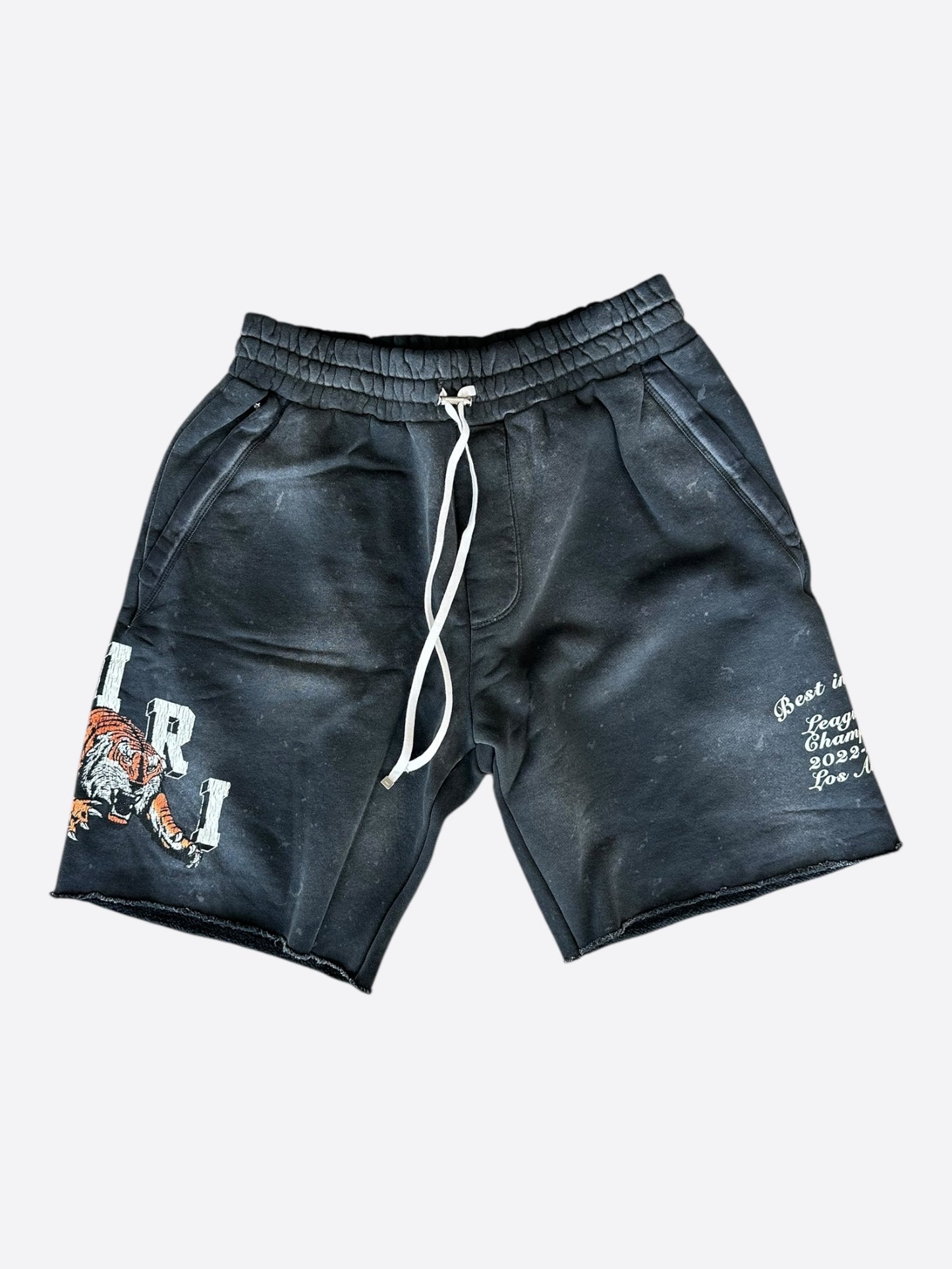 Amiri Black & White Tiger Logo Shorts