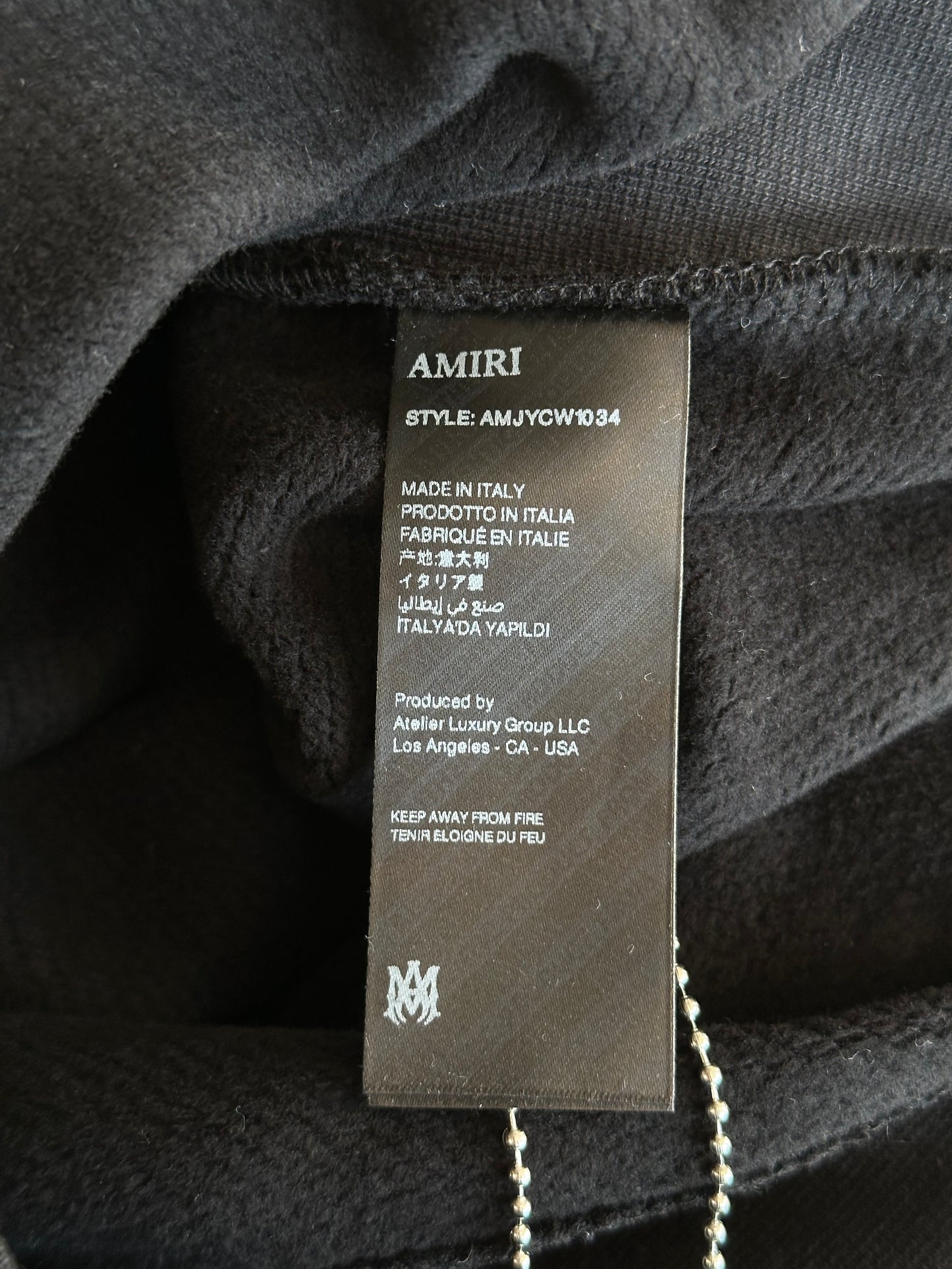 Amiri Black Embroidered Core Logo Hoodie