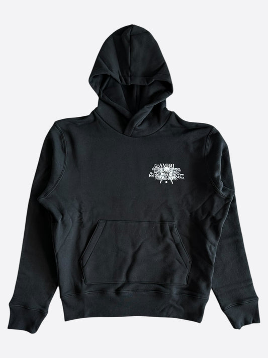 Amiri Black & White Cherub Logo Hoodie