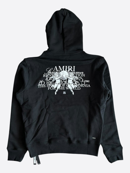 Amiri Black & White Cherub Logo Hoodie