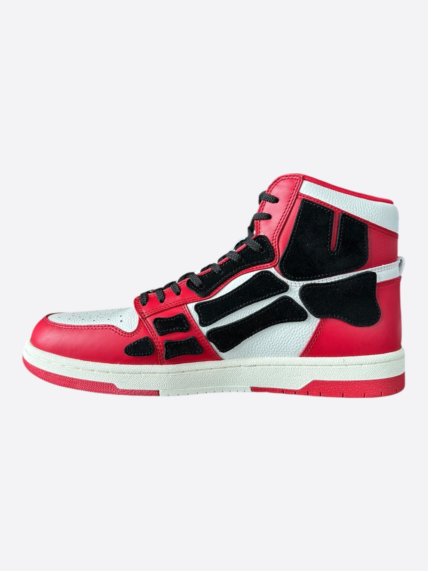 Amiri Red White & Black Skeleton High Top Sneakers