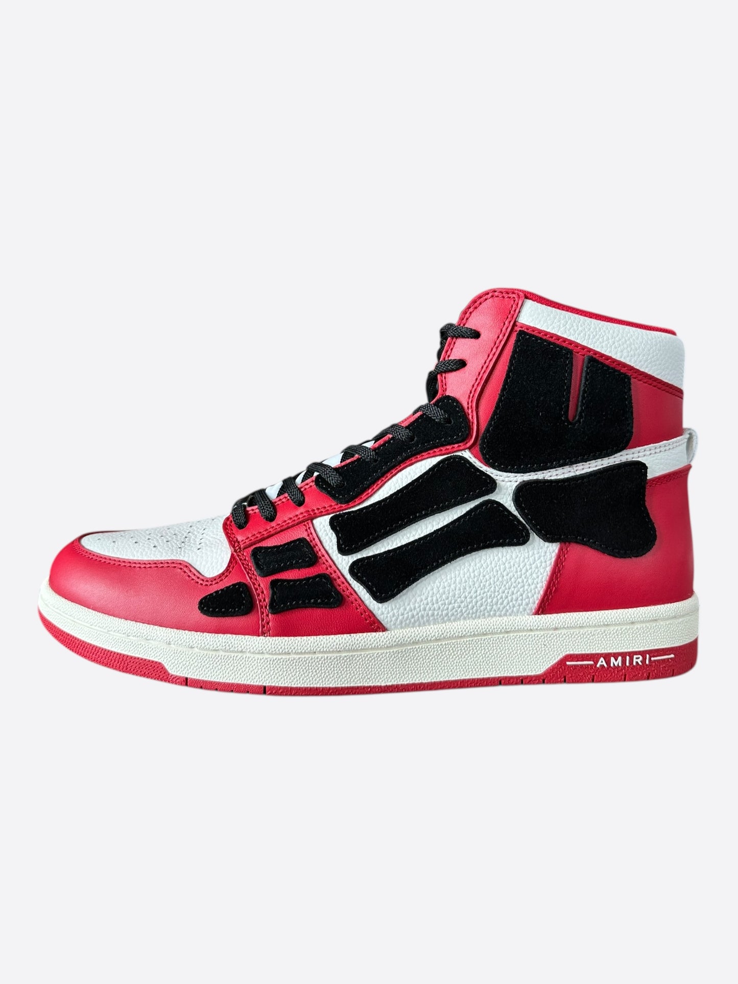 Amiri Red White & Black Skeleton High Top Sneakers