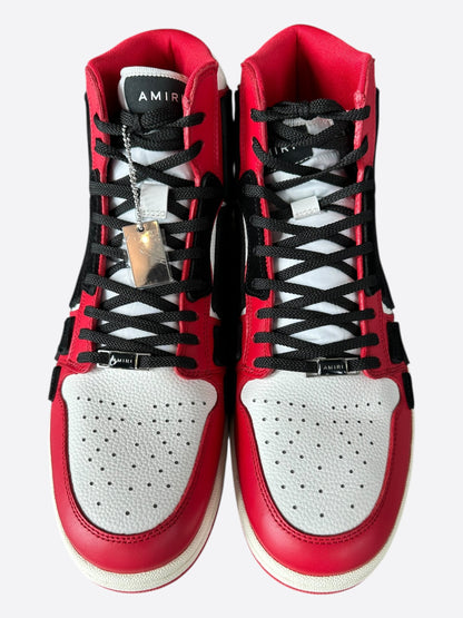 Amiri Red White & Black Skeleton High Top Sneakers