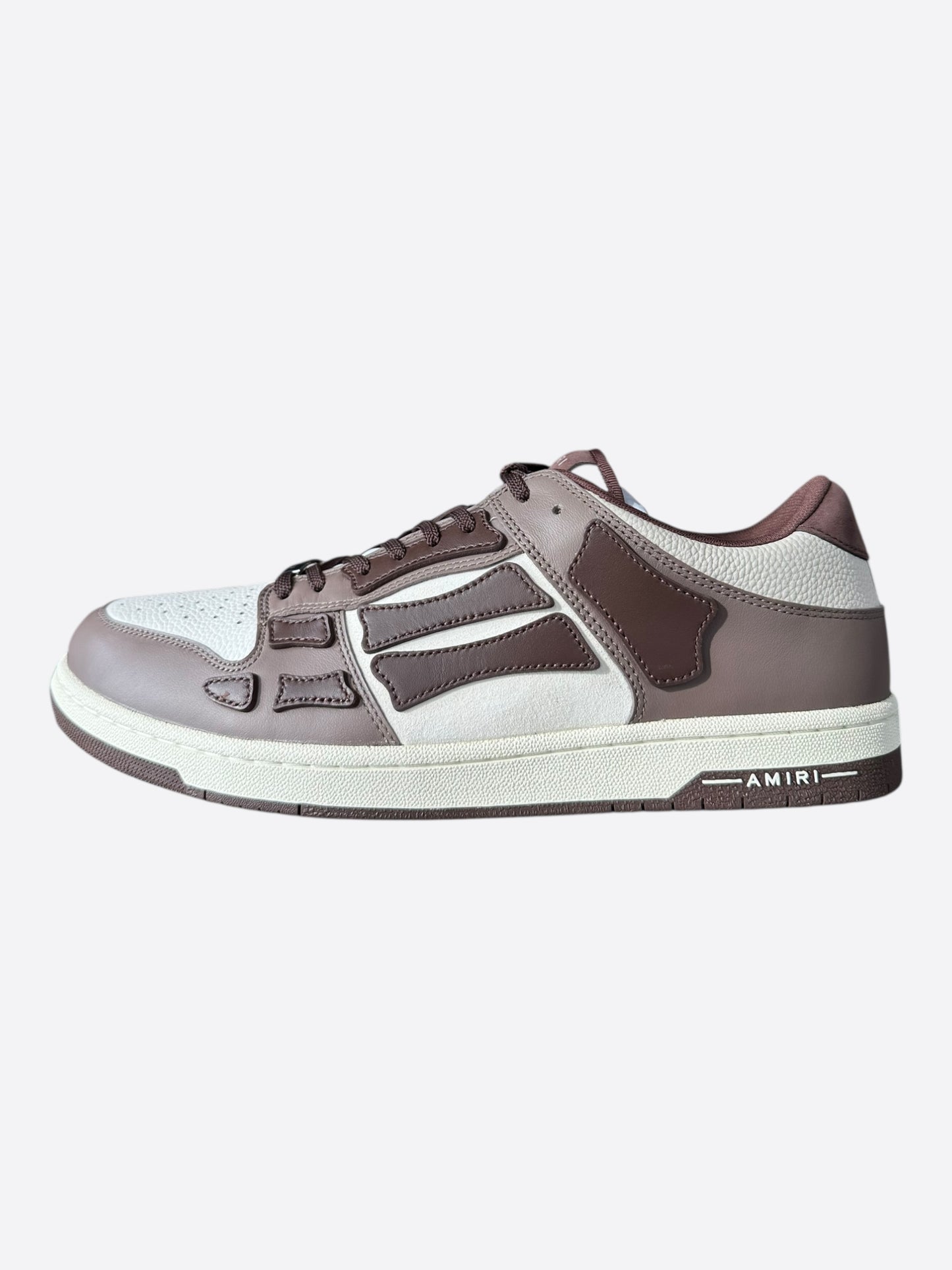 Amiri Brown & White Skeleton Low Top Sneakers