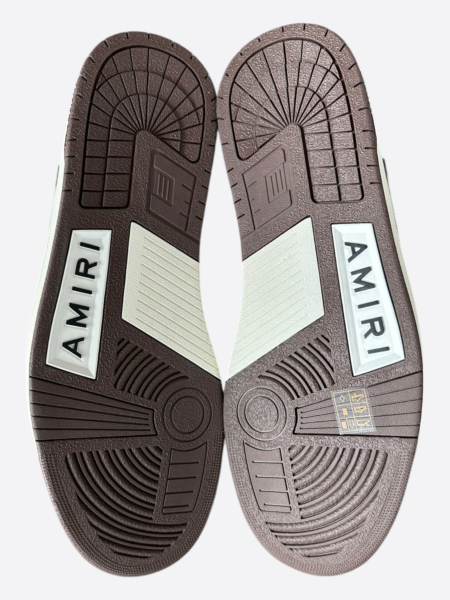 Amiri Brown & White Skeleton Low Top Sneakers