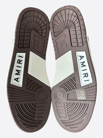 Amiri Brown & White Skeleton Low Top Sneakers