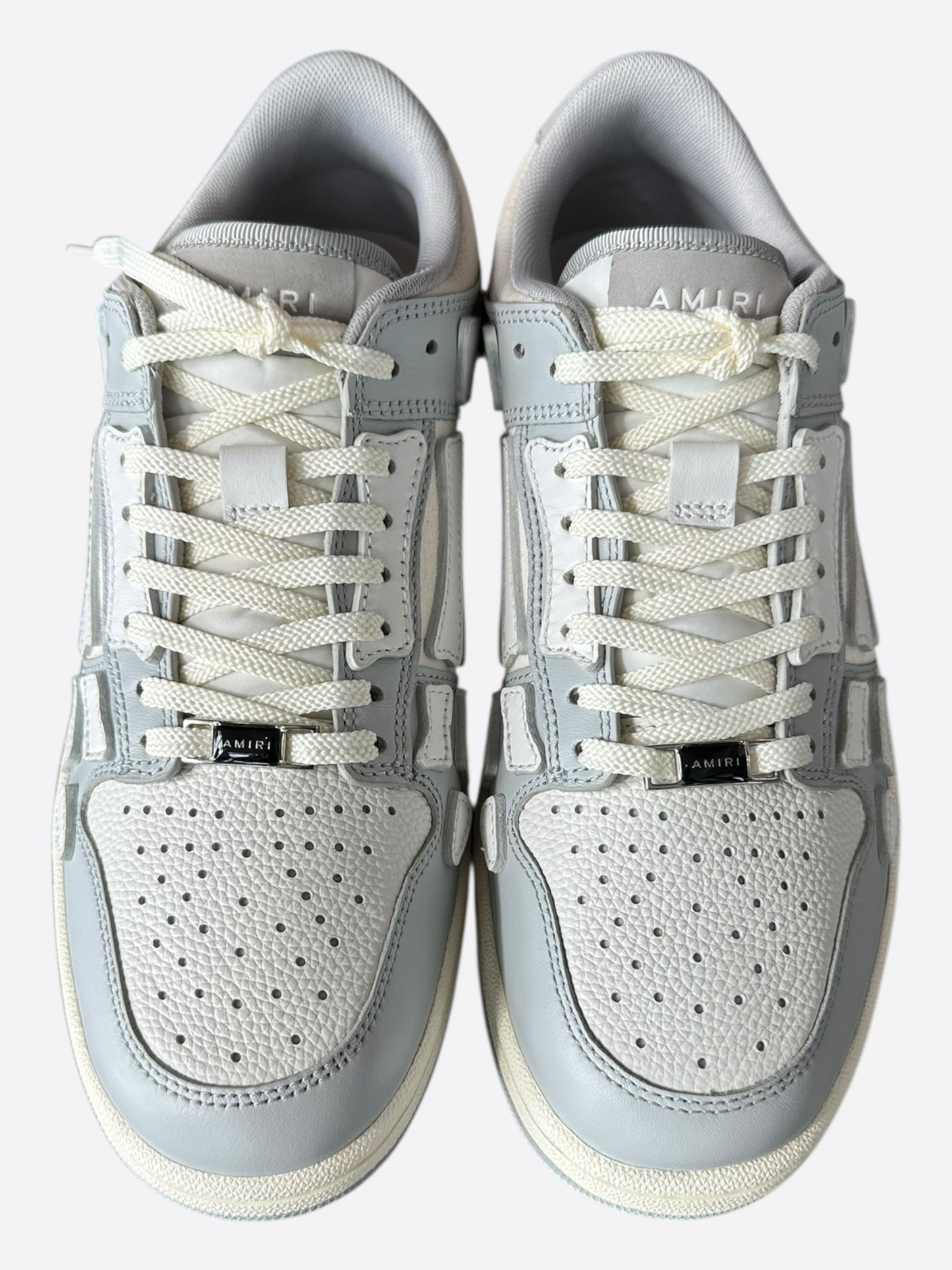 Amiri Grey & White Skel Low Top Sneakers
