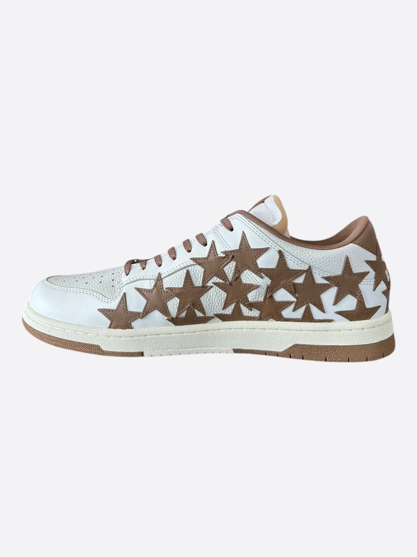 Amiri White & Brown Stars Low Top Sneakers