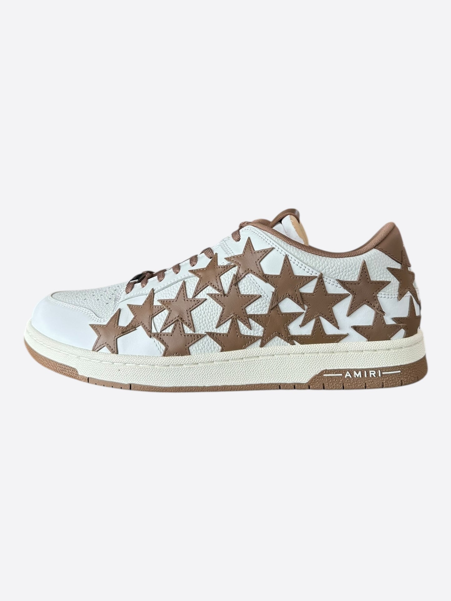 Amiri White & Brown Stars Low Top Sneakers