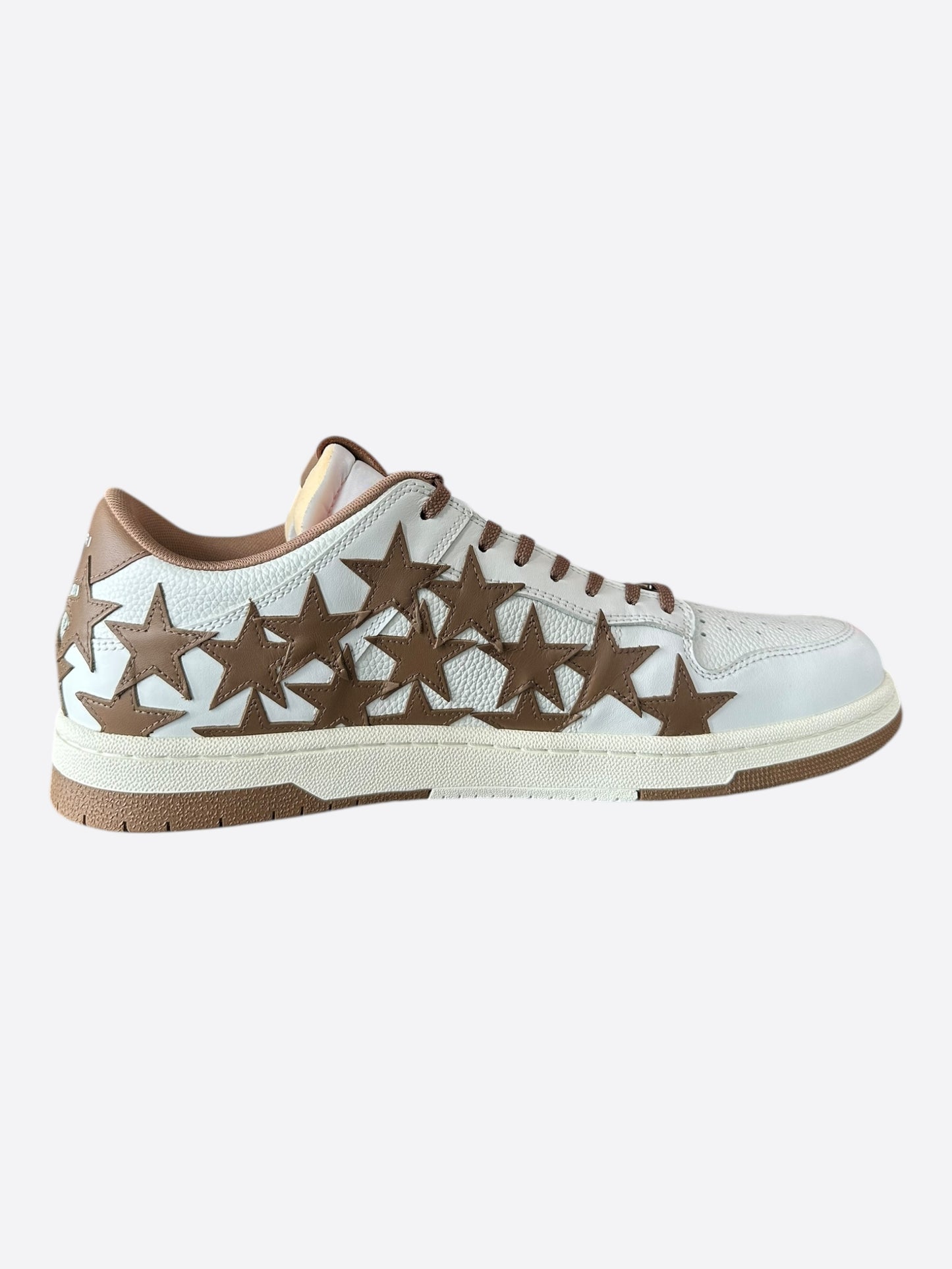 Amiri White & Brown Stars Low Top Sneakers