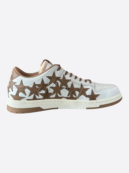 Amiri White & Brown Stars Low Top Sneakers