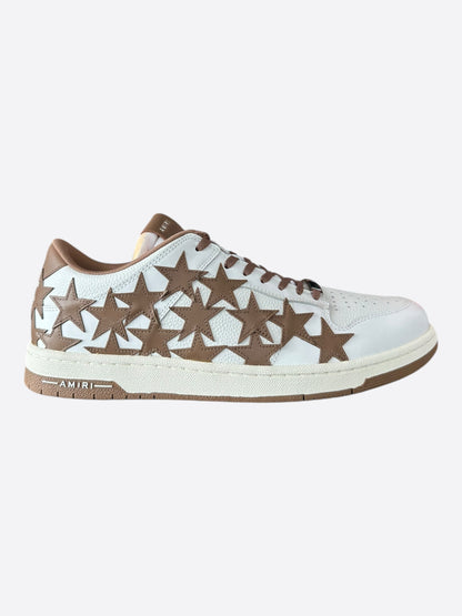 Amiri White & Brown Stars Low Top Sneakers