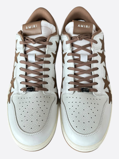 Amiri White & Brown Stars Low Top Sneakers