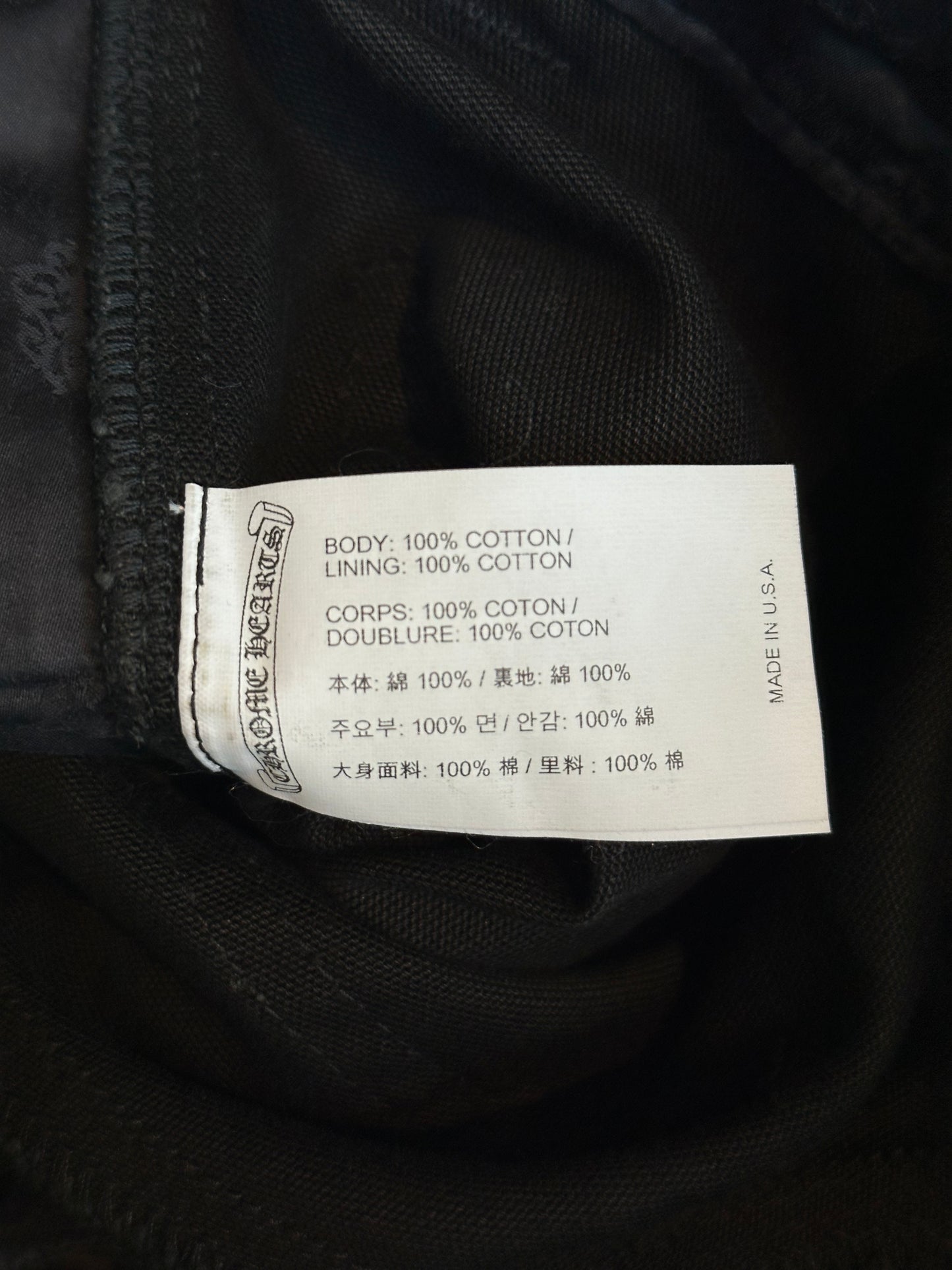 Chrome Hearts Black & Blue Cross Patch Carpenter Pants