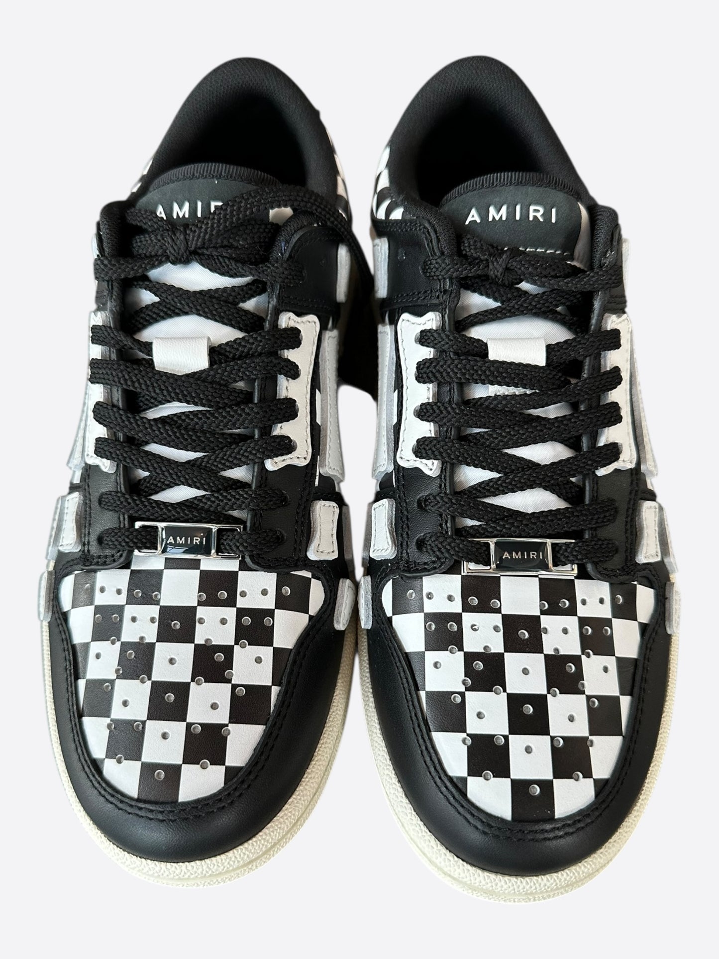 Amiri Black & White Checkered Skel Low Top Women's Sneakers