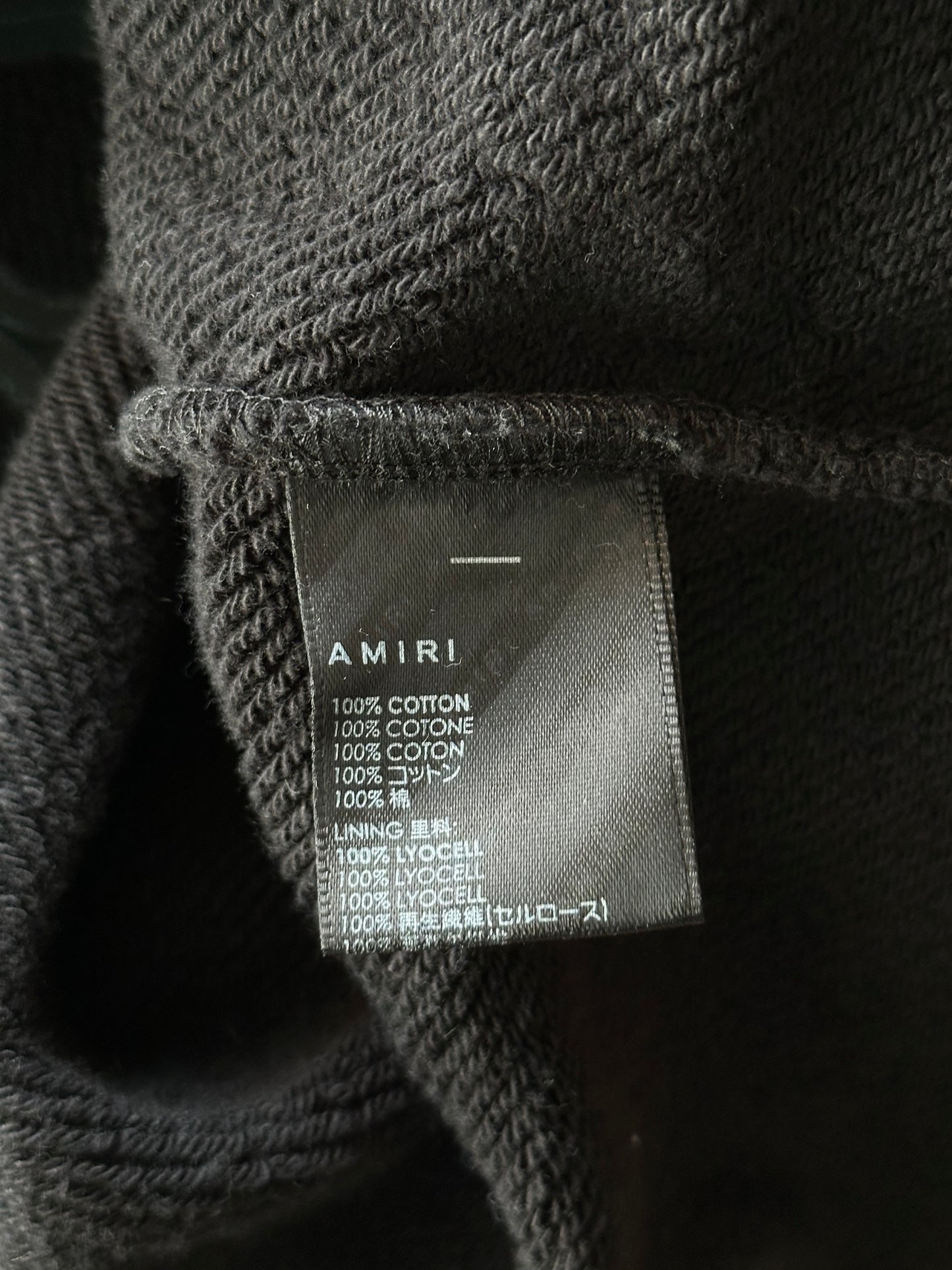 Amiri Black & Blue Staggered Logo Hoodie