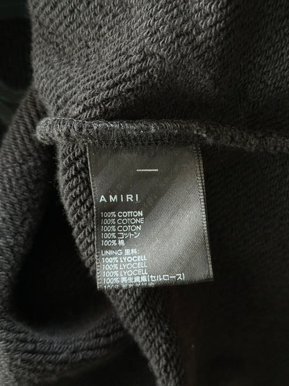 Amiri Black & Blue Staggered Logo Hoodie