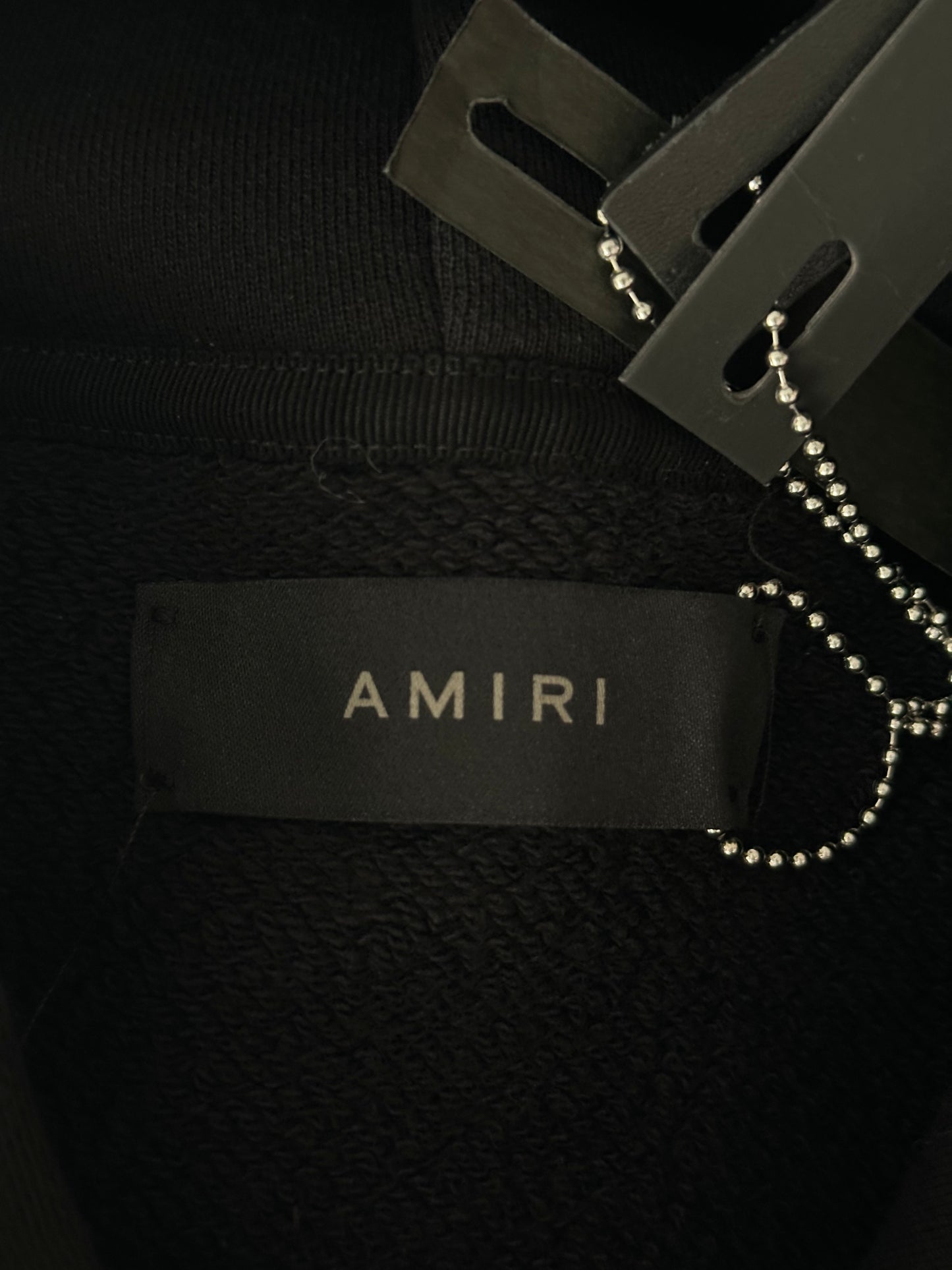 Amiri Black & White Embroidered Dragon Logo Hoodie