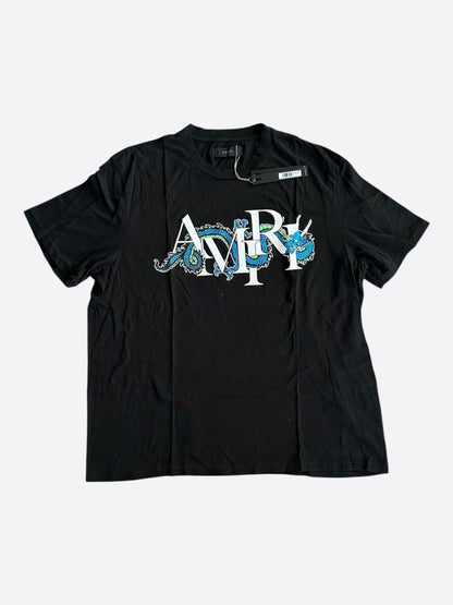 Amiri Black & White Dragon Logo T-Shirt