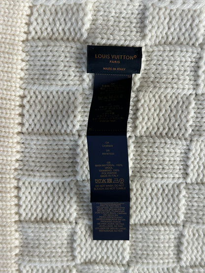 Louis Vuitton White & Black Damier Scarf