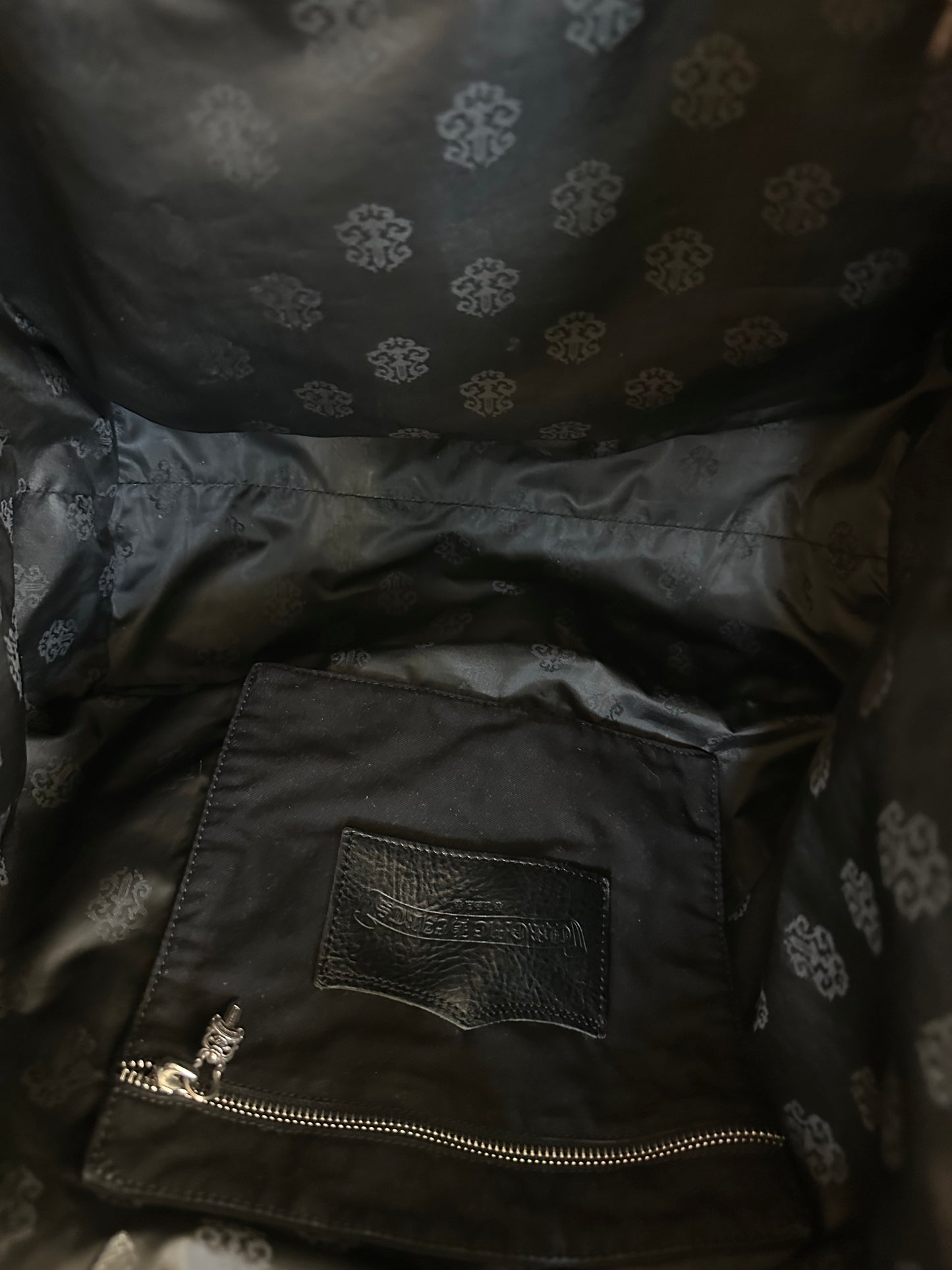 Chrome Hearts Black & White Horseshoe Logo Tote