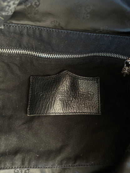 Chrome Hearts Black & White Horseshoe Logo Tote