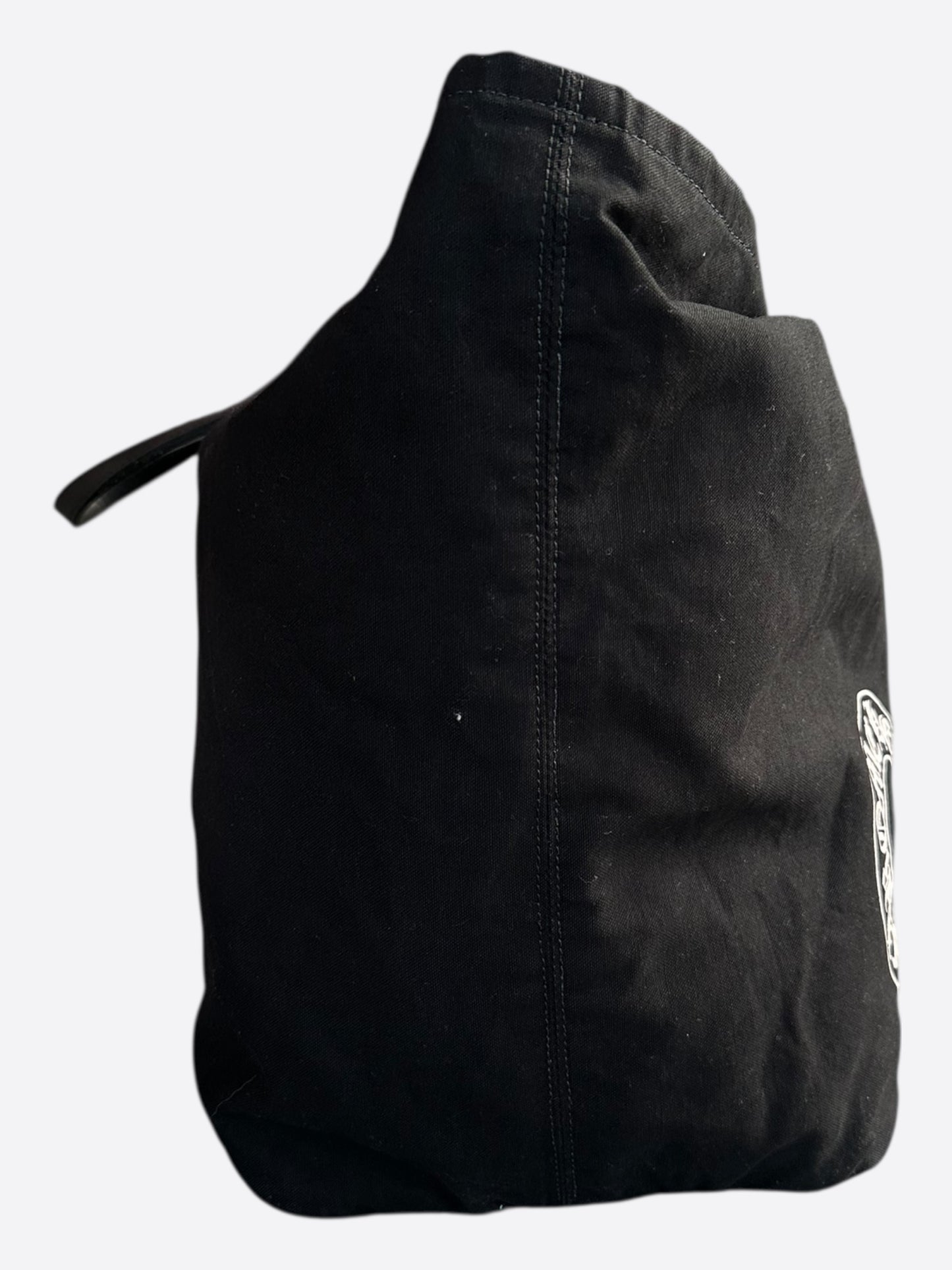 Chrome Hearts Black & White Horseshoe Logo Tote