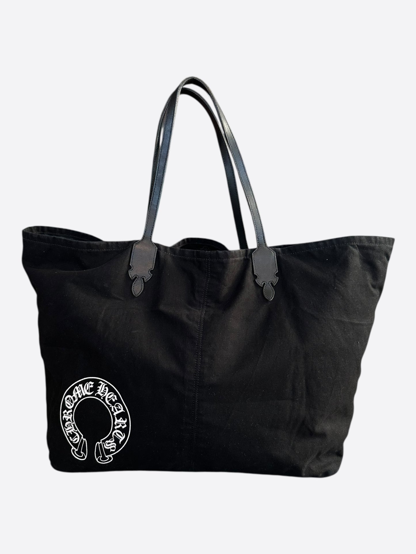 Chrome Hearts Black & White Horseshoe Logo Tote