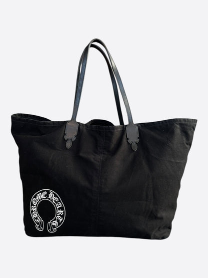 Chrome Hearts Black & White Horseshoe Logo Tote