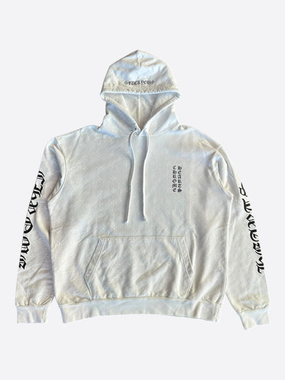 Chrome Hearts White & Black Cross Jacquard Horseshoe Logo Hoodie
