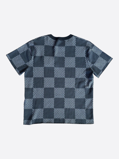 Louis Vuitton Grey & White Damier LV Crystal Embellished T-Shirt